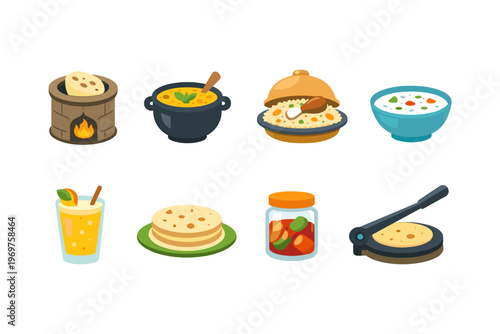 Indian Food and Drink Icons