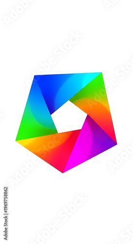 Free Download Vivid Geometric Cube with Hollow Center Abstract Logo. - GFXLoad