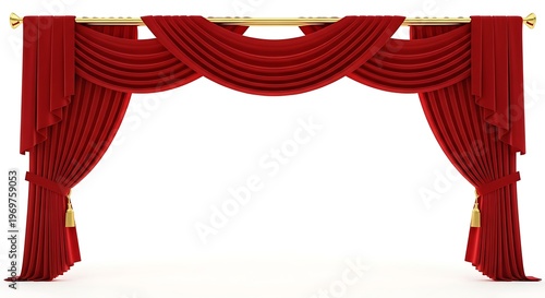 A luxury red velvet theater curtain illuminated by a central spotlight provides a dramatic textile backdrop for a cinema, opera, or stage performance event