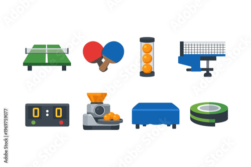 Table Tennis Equipment Icons