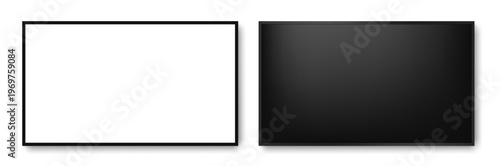 Modern TV Screen Mockup Blank and Realistic Display for Advertising, Branding, Presentation, Office and company Meeting Room Vector