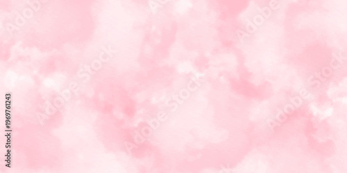 pink summer cloudy sky pastel watercolor vintage grunge wall abstract background.