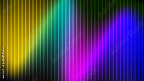 Vintage CRT Screen Texture With Colorful Neon Gradient Wave And Vertical Striped Light Background
