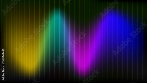 Abstract Retro Neon Wave Gradient Background With Vertical Scanline Texture And Vibrant Glow
