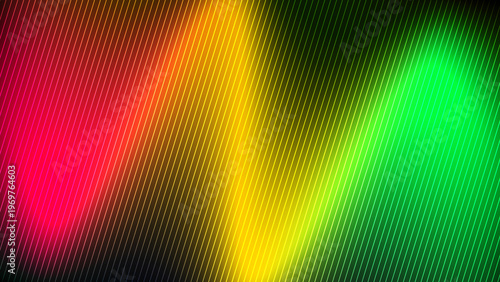 Abstract Vibrant Neon Pink Yellow And Green Light Gradient With Diagonal Scanline Texture Background