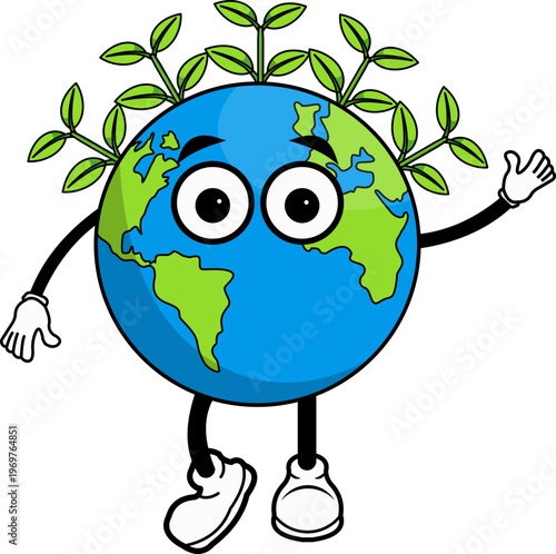 Cartoon Character Planet Earth Illustration