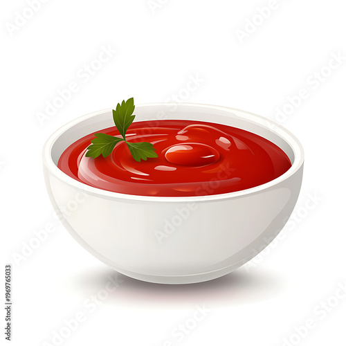 Condiment in Bowl Vector Illustration Isolated