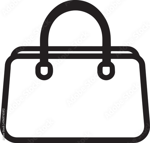 A simple and minimalist illustration of a handbag, perfect for design and retail concepts.