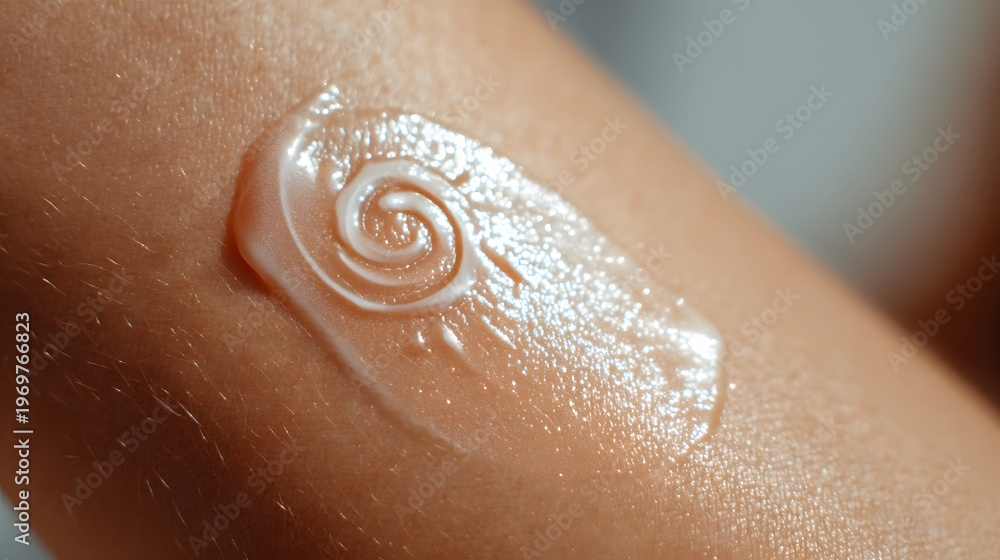 Fototapeta premium Gentle cream swirls on smooth skin