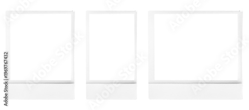 Polaroid photo set / instant photo frames in different formats / isolated graphic design elements