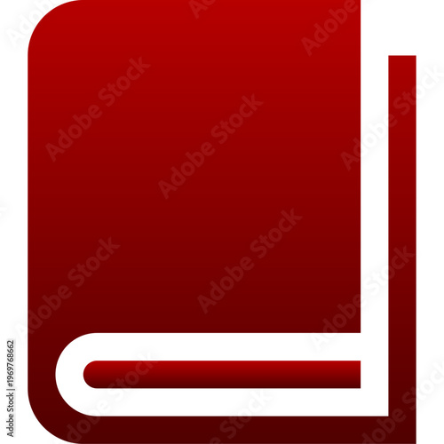 Red book icon for education study library learning and school research