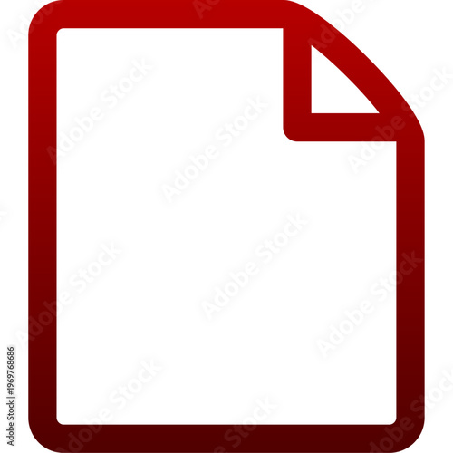 Red empty file icon for page layout document paper and office sheet