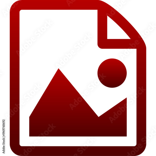 Red picture file icon for image gallery photo media and digital frame
