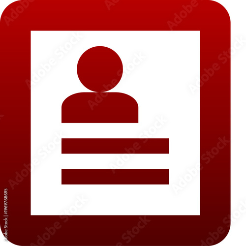 Red profile user icon for account member login and identity avatar