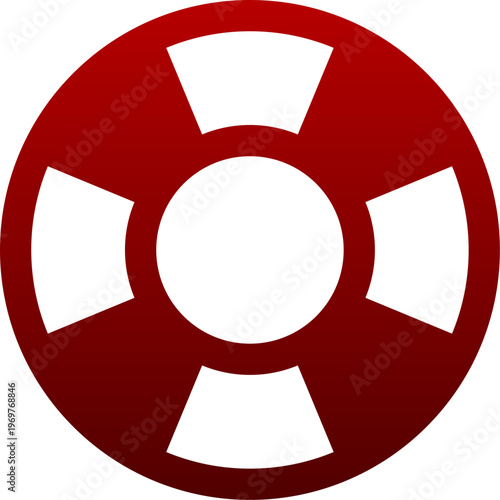 Red lifebuoy icon for safety support rescue and emergency assistance