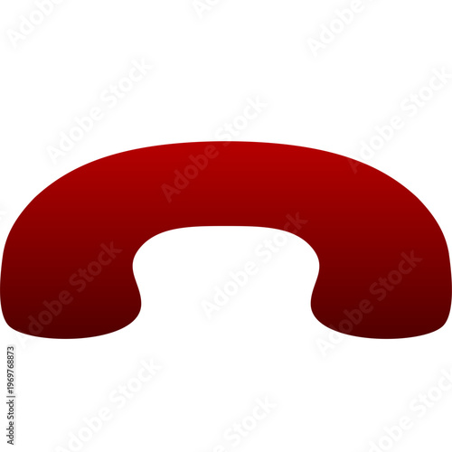 Red phone hang up icon for end call disconnect and communication