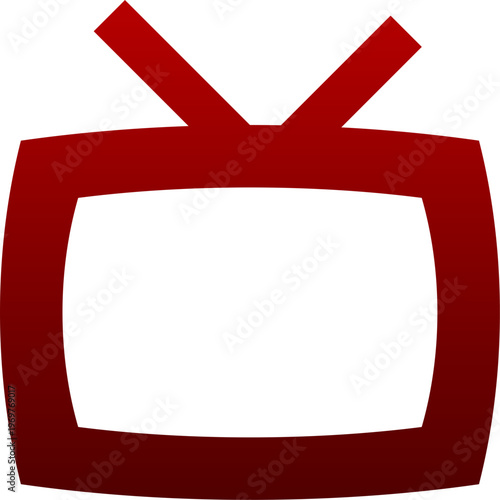 Red television icon for media broadcast entertainment news and video