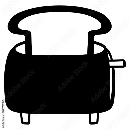 bread on toaster machine vector icon
