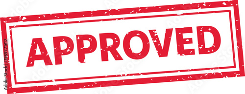 Approved stamp red grunge rubber seal official approval label