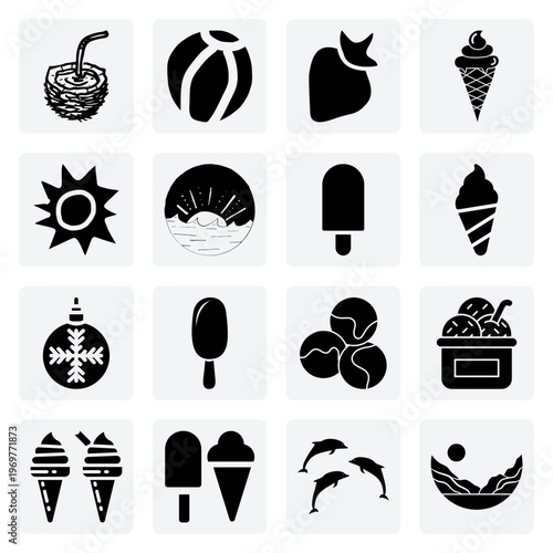 Doodle-Style Illustrations Of A Day At The Beach – A Sunny Sunset, Ocean Waves, And A Relaxing Atmosphere