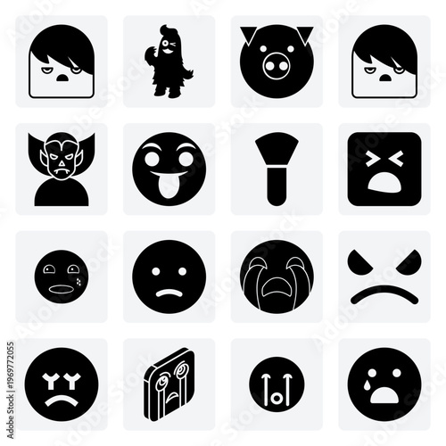 Playful Cartoon Creature States – Napping, Sleepy, Licking, And Tongue-Out Expressions For Fun And Youthful Designs