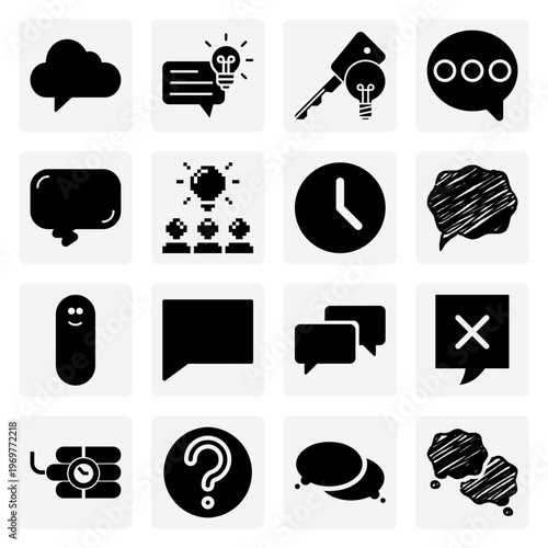 Stylized And Creative Speech Bubbles – Cloud, Pirate Map, And Tension Balloons For Themed Illustrations And Designs