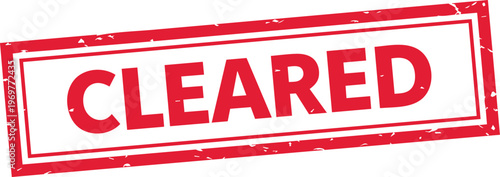 Cleared stamp red grunge rubber seal official approval label