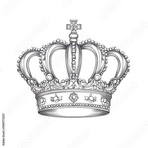 Regal Crown Luxury Emblem Line Art
