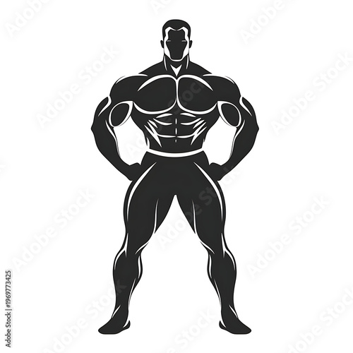 Muscled man sport pictogram vector illustration