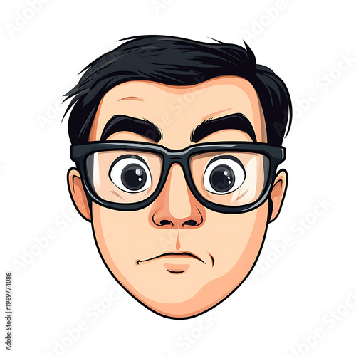 Stylish man with cartoon glasses illustration