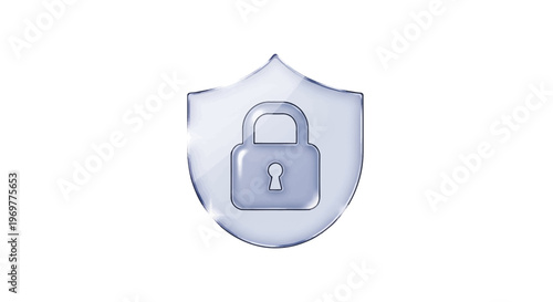 Shield with padlock. Security and protection concept.