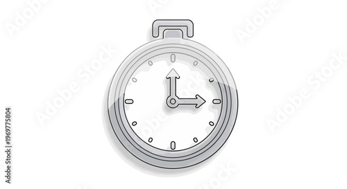 Stopwatch icon, time management concept, deadline