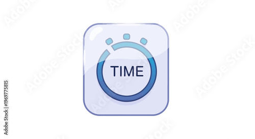 Time Management App Icon with Clock and Timer