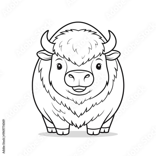 Cute Bison Calf Coloring Page