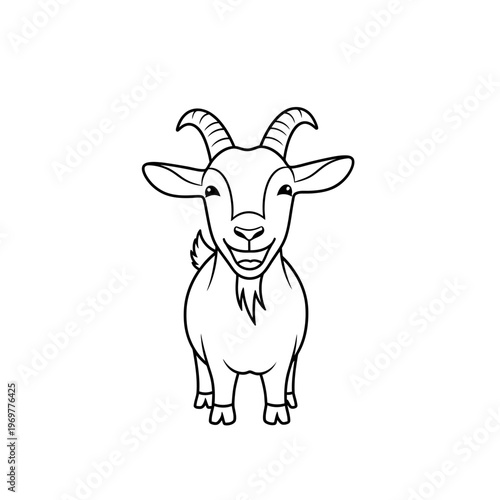 Cute Goat Cartoon Illustration
