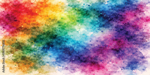 Abstract colorful watercolor background with orange yellow and blue paint blending in a soft cloudy artistic texture with a light grunge effect