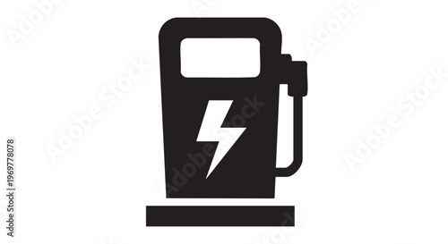 DC Fast Charger Rapid Charging Station Supercharger - Black Filled Icon Vector