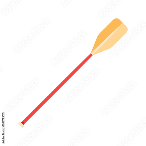 Canoe paddle vector isolated. Kayak or canoe paddle black silhouette. River rafting. Symbol isolated on white background.