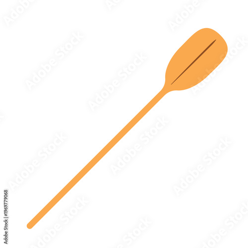 Canoe paddle vector isolated. Kayak or canoe paddle black silhouette. River rafting. Symbol isolated on white background.
