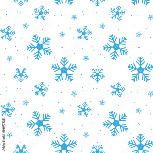 Winter Snowflakes Seamless Repeat Background