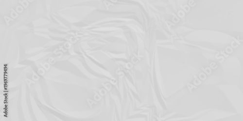 White Paper texture background, Old paper background ripple soft white pattern wave crumple. Crushed and creased soft paper. Abstract wrinkle effect grunge and rough backdrop vintage page.