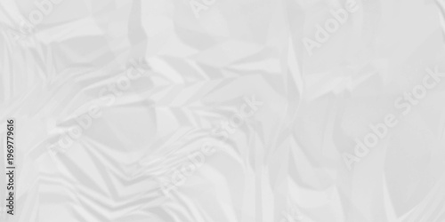 White Paper texture background, Old paper background ripple soft white pattern wave crumple. Crushed and creased soft paper. Abstract wrinkle effect grunge and rough backdrop vintage page.