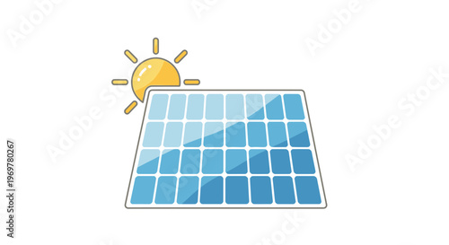 Illustration depicting a solar panel harnessing sunlight for renewable energy generation