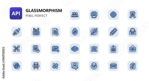 Glassmorphism API Icons: Pixel-Perfect Design