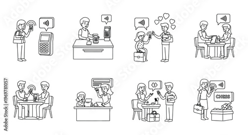 Customer paying with a smartphone at a retail checkout counter