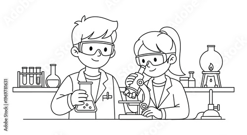 Diverse group of scientists conducting experiments in a laboratory setting