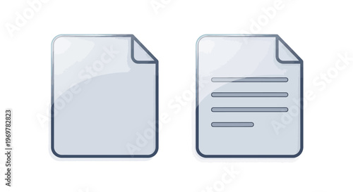 Paper sheet mockup, document icon for web design