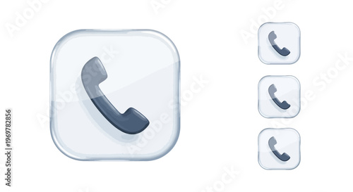 Phone icon set. Contact us concept.