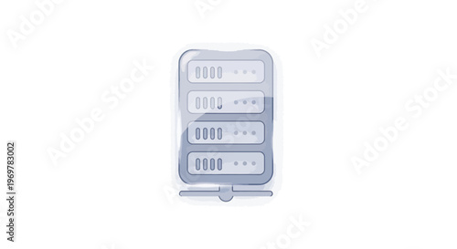 Server Rack Illustration for Data Storage