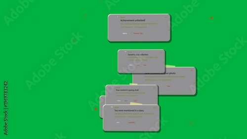Second card sliding up, stacking UI cards overlapping then dispersing on transparent showing flow